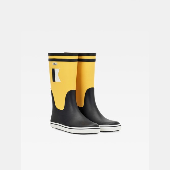 Aigle The Iconic Colour-block Seaside Boots Women Yellow/Black ZA-13679